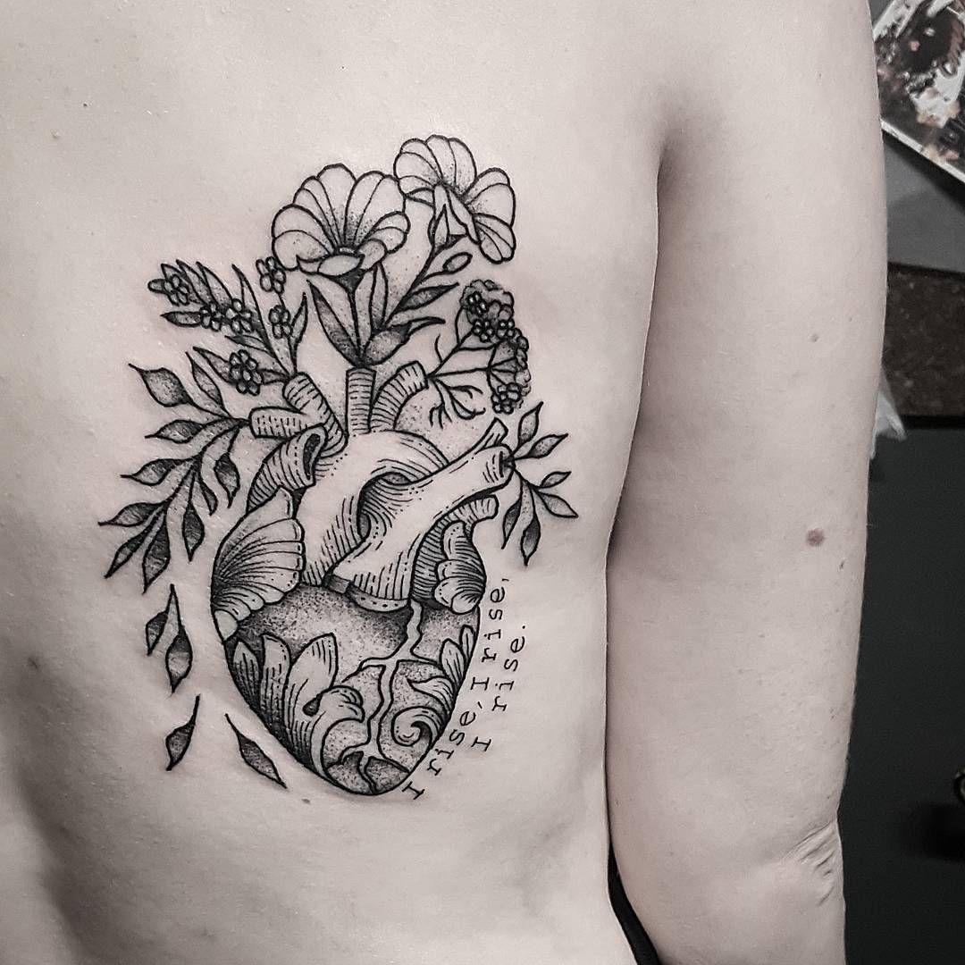 Anatomical heart tattoo design 3