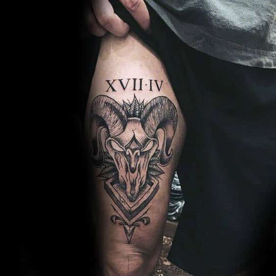 Aries symbol tattoo for men