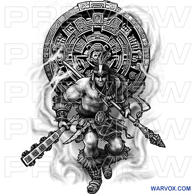Aztec Warrior Tattoo Design - Aztec Tattoo Ideas