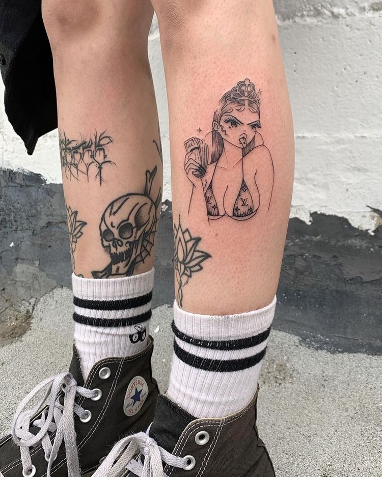 Dream-like alt tattoo featuring whimsical elements