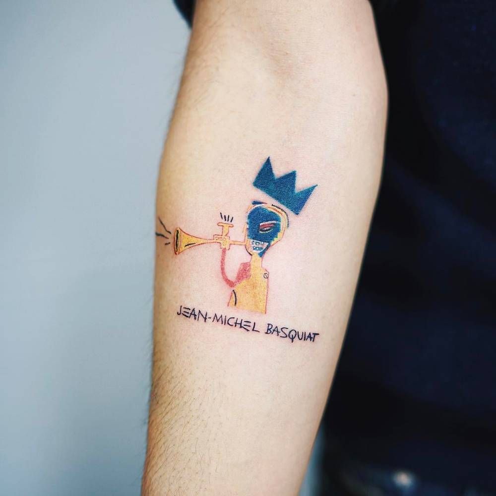 Small Basquiat Forearm Tattoo