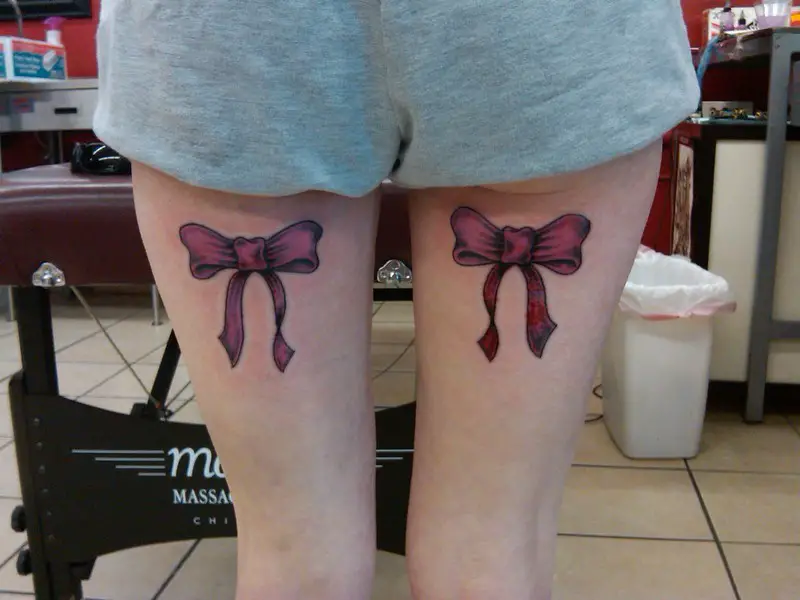 Elegant Back Of Thigh Tattoo