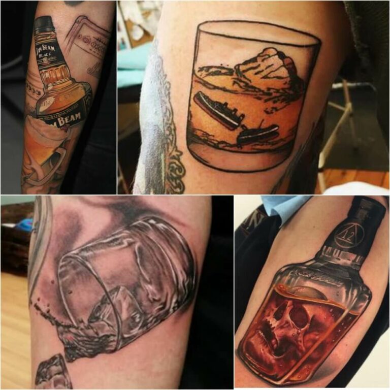 Elegant cocktail shaker tattoo design