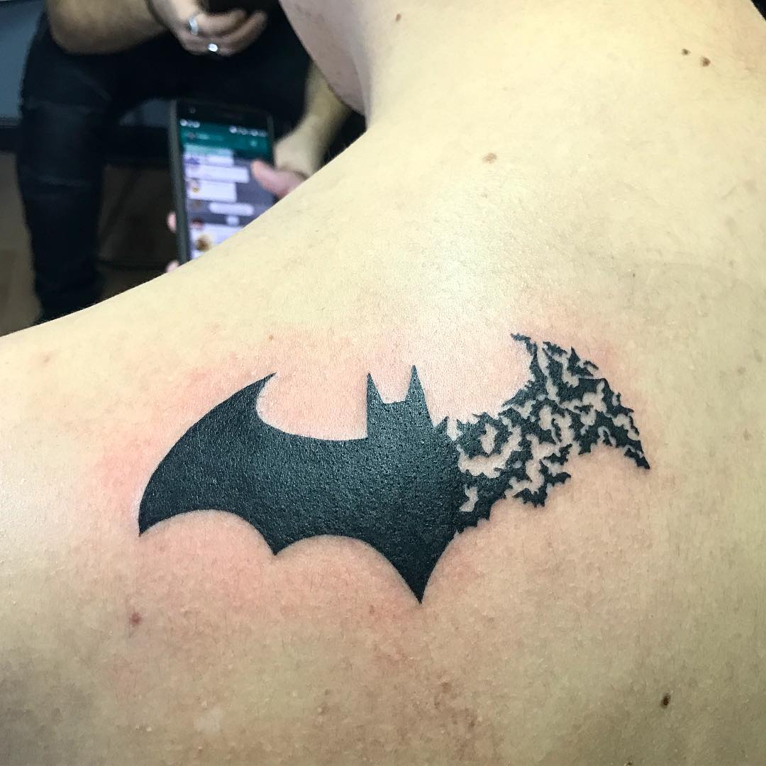 Textured Batman Logo Tattoo