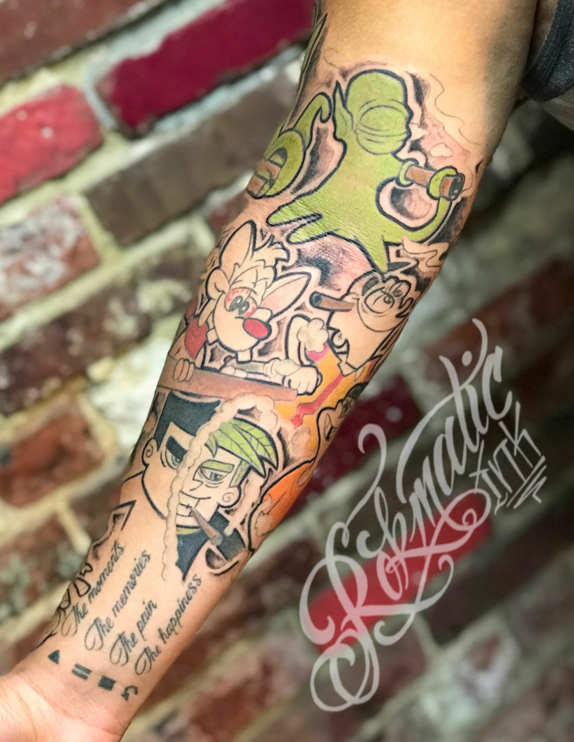 90s Cartoon Characters Tattoo