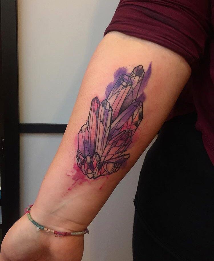 Amethyst Crystal Tattoo