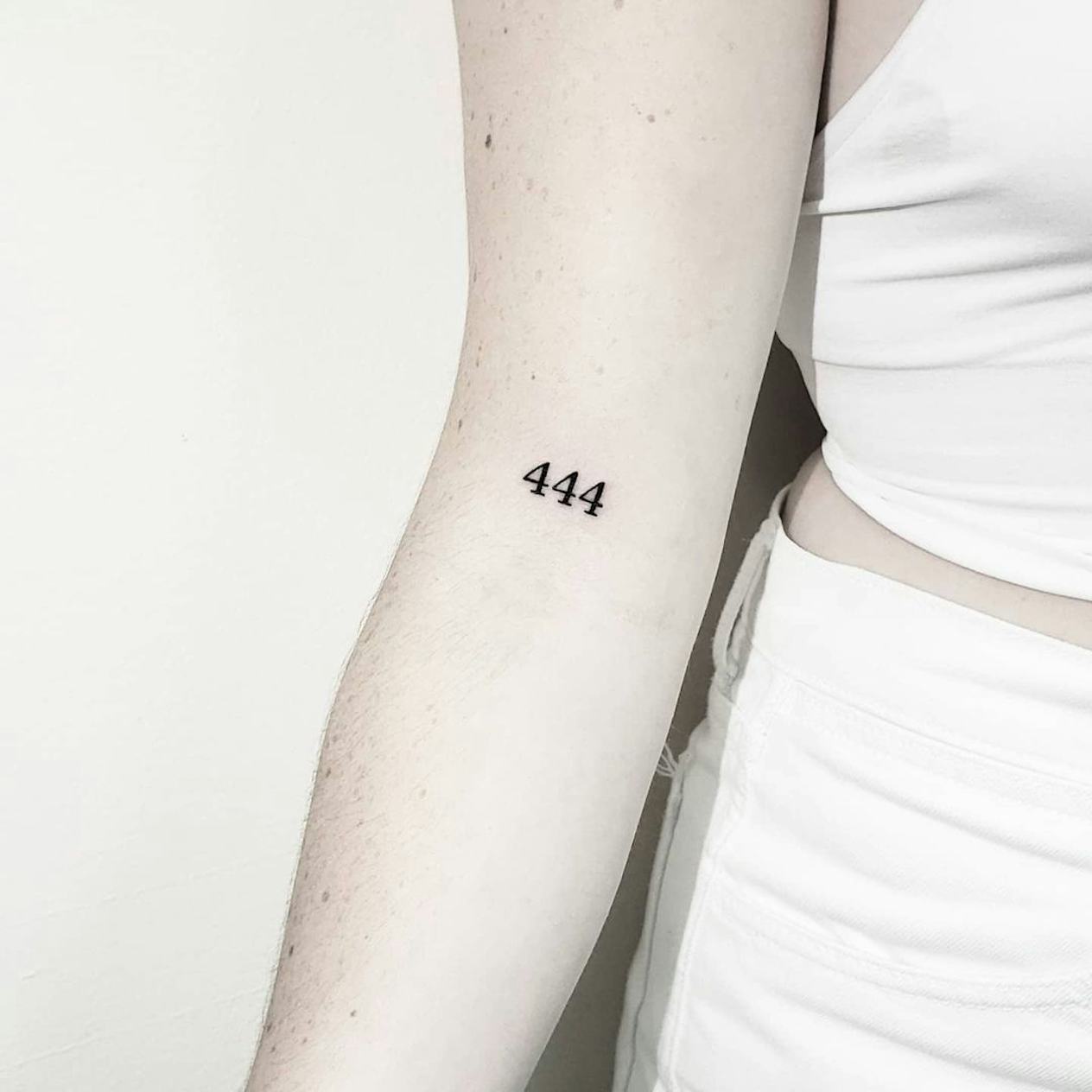 Meaningful 444 Angel Number Tattoo