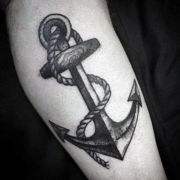 Embellished Anchor Tattoo