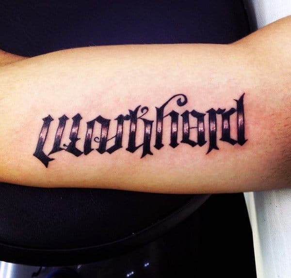 Ambigram tattoo of life and death