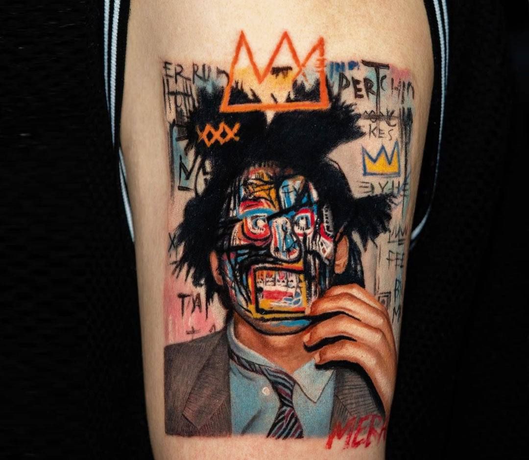 Colorful Basquiat Tattoo