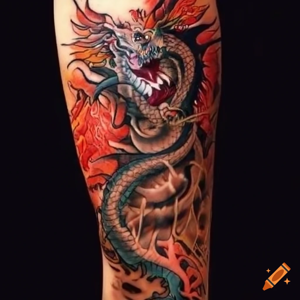 Celestial Chinese Dragon Tattoo