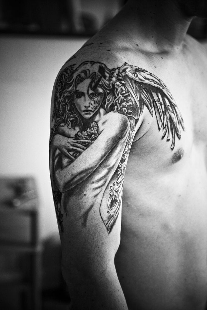 Beautiful angel tattoos for men