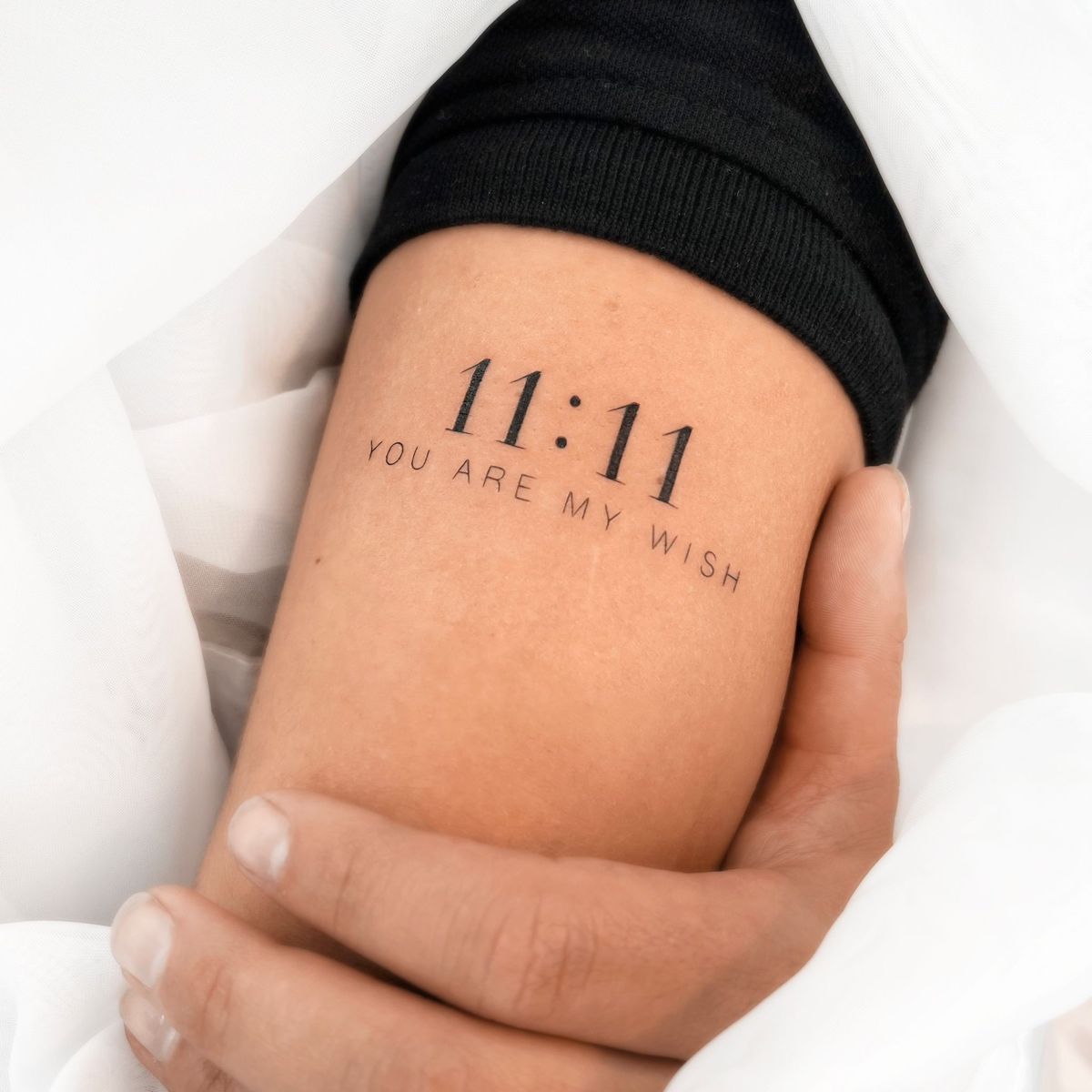 Couple tattoo ideas featuring 11:11 designs