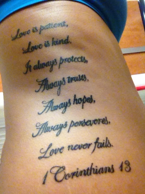 1 Corinthians 13 Script Tattoo