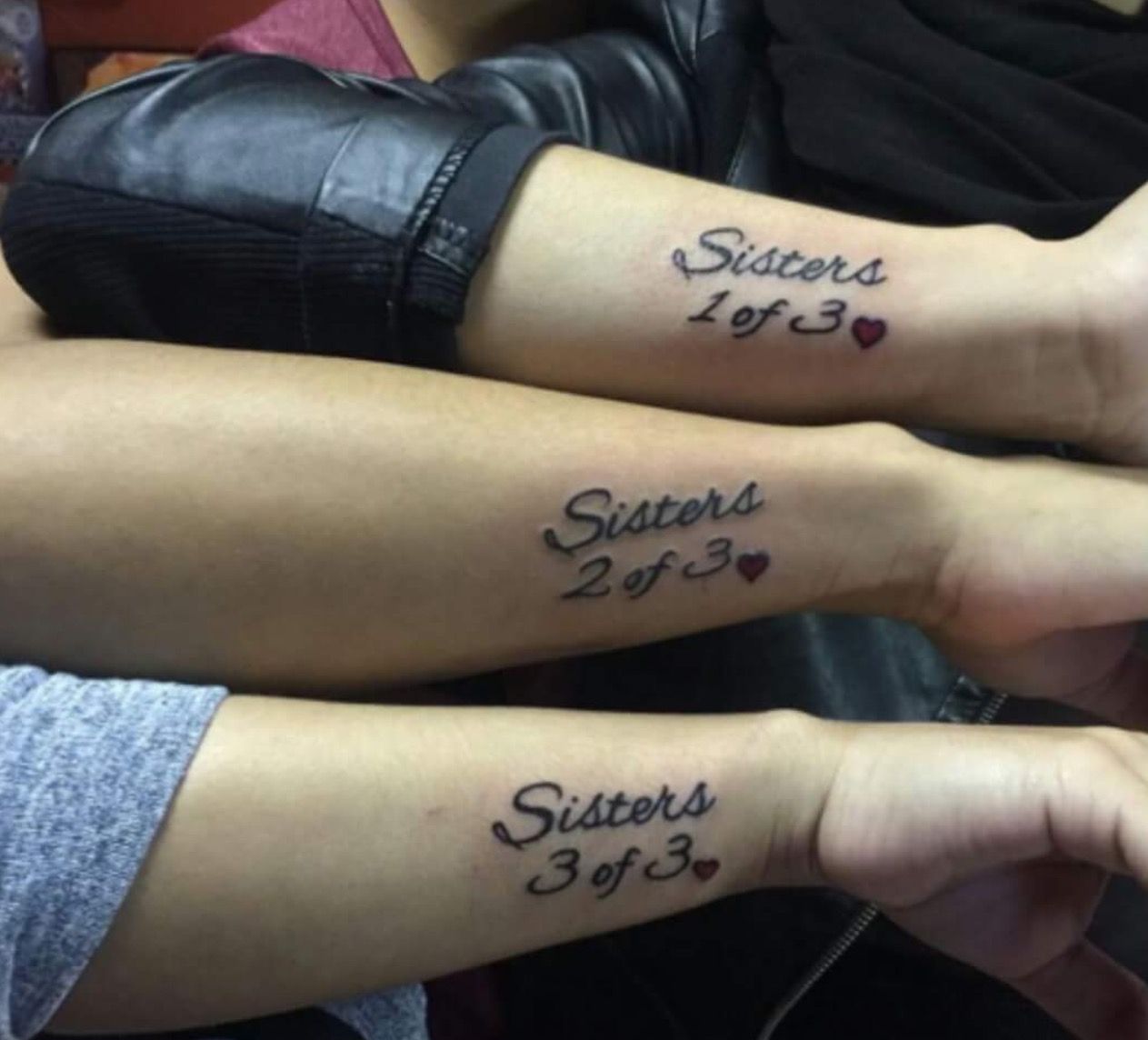 Matching Sister Tattoos For 3
