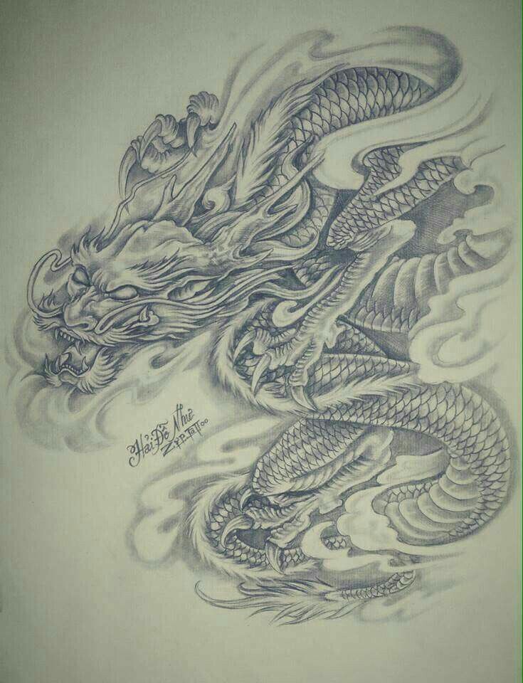 Serpentine Guardian Dragon Tattoo