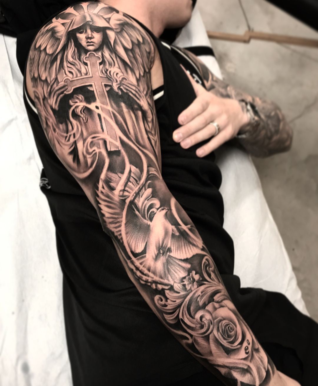 Close-up of Angel Tattoo