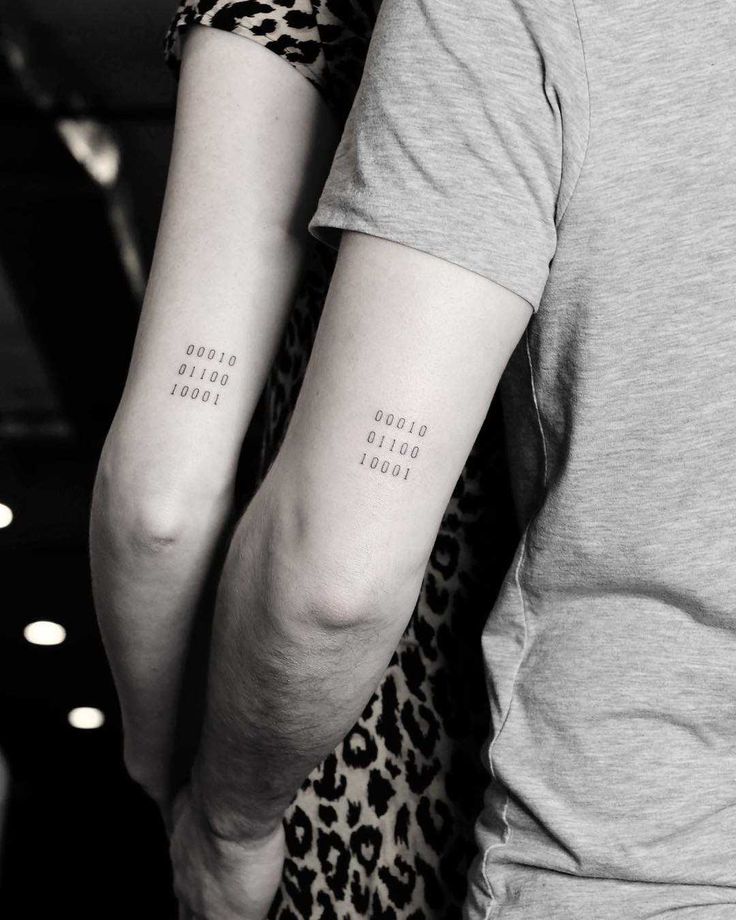 Matching Wedding Date Anniversary Remembrance Tattoos on Arms