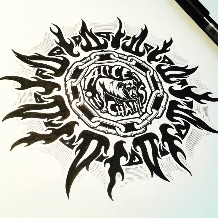 BlackWork Rose Tattoo