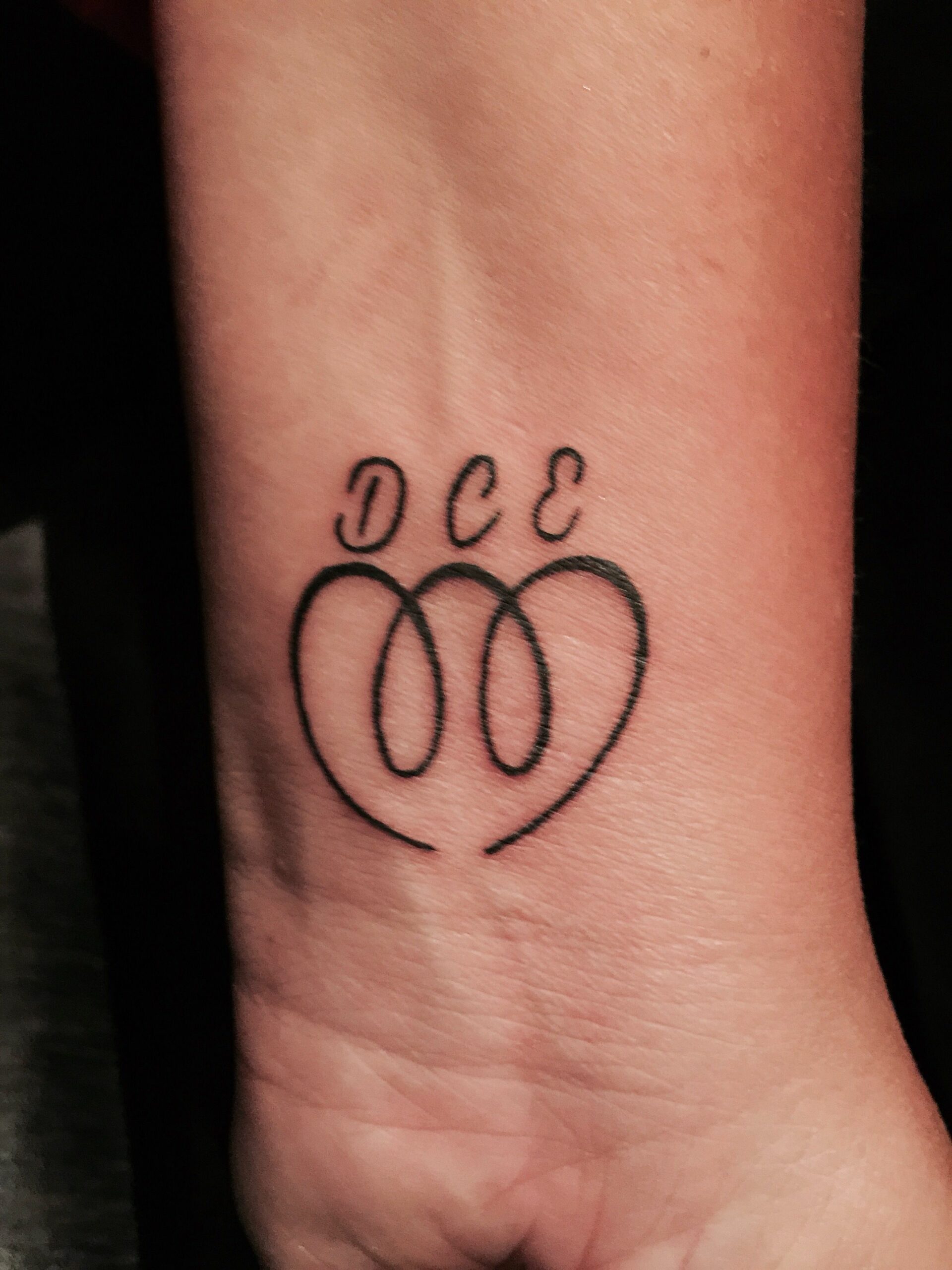 My first tattoo honoring my three boys