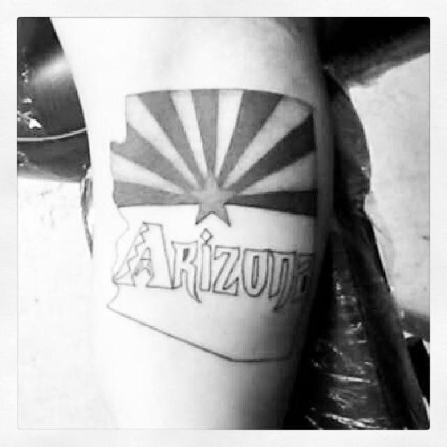 Arizona Flag Tattoo | Arizona tattoo, Tattoos, Hand tattoos