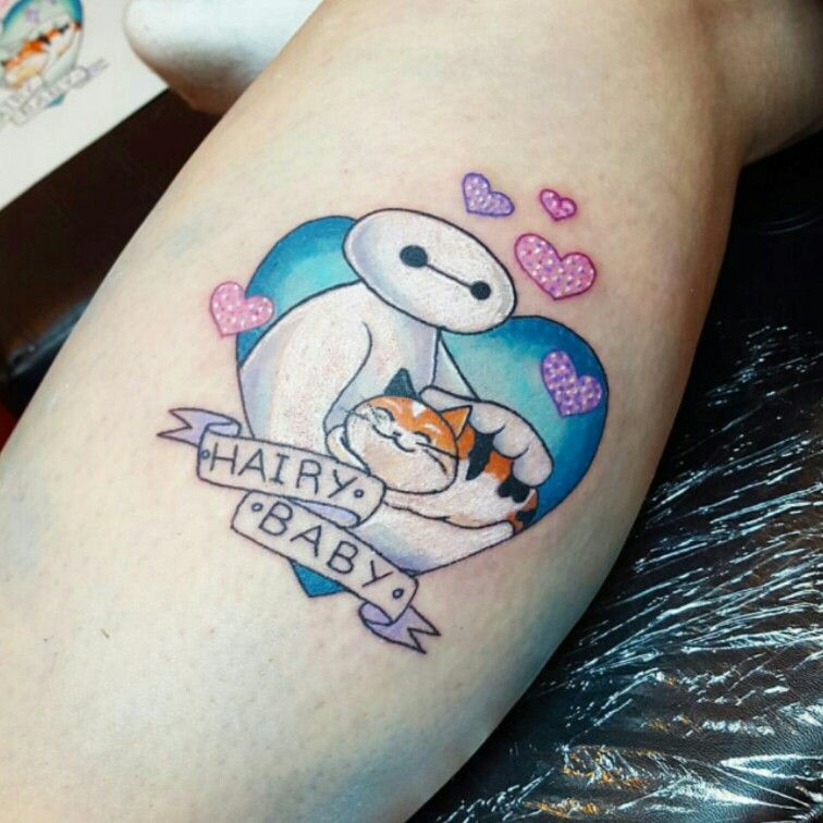 Heart and Baymax symbol tattoo