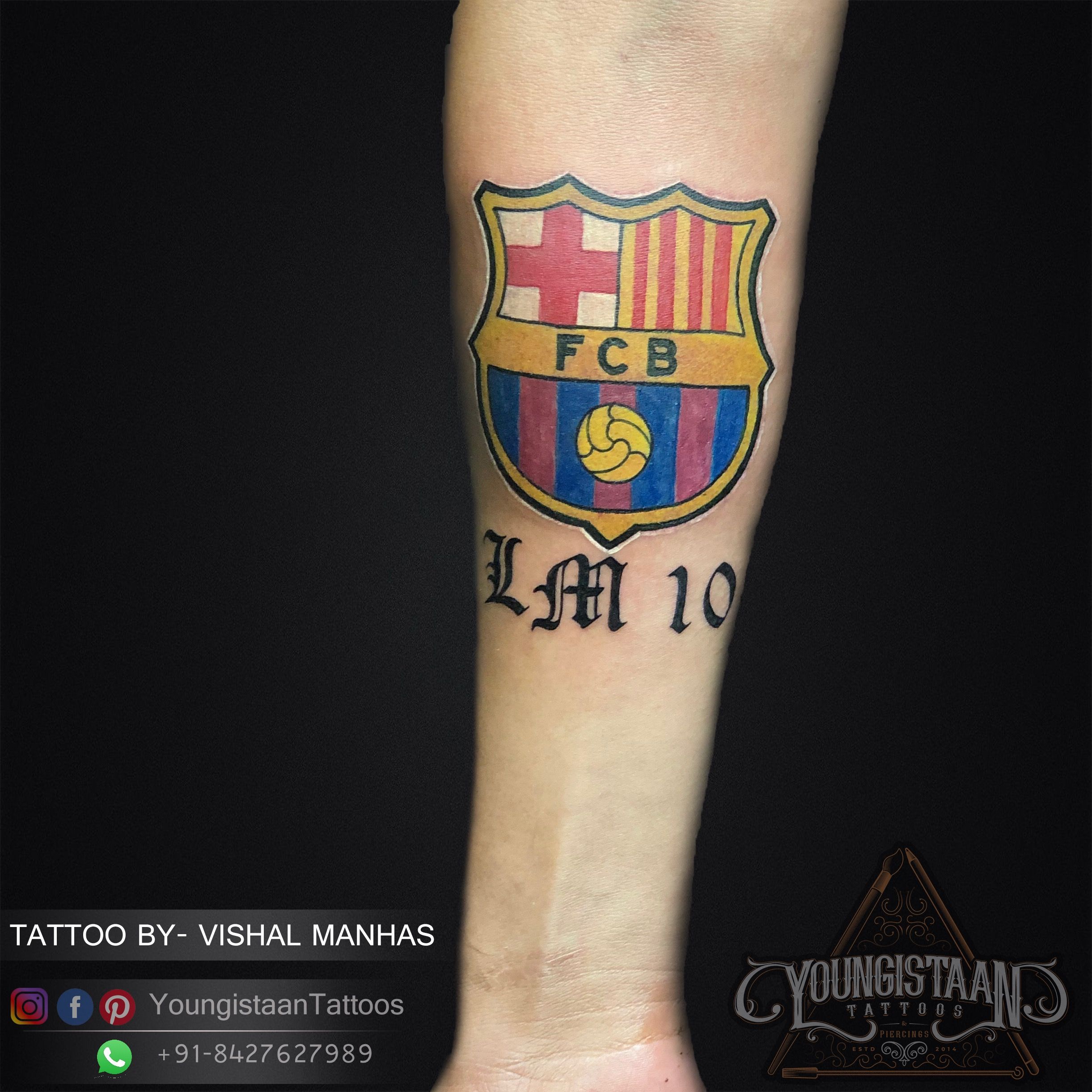 Tattoo of Iconic Barcelona Player Silhouette