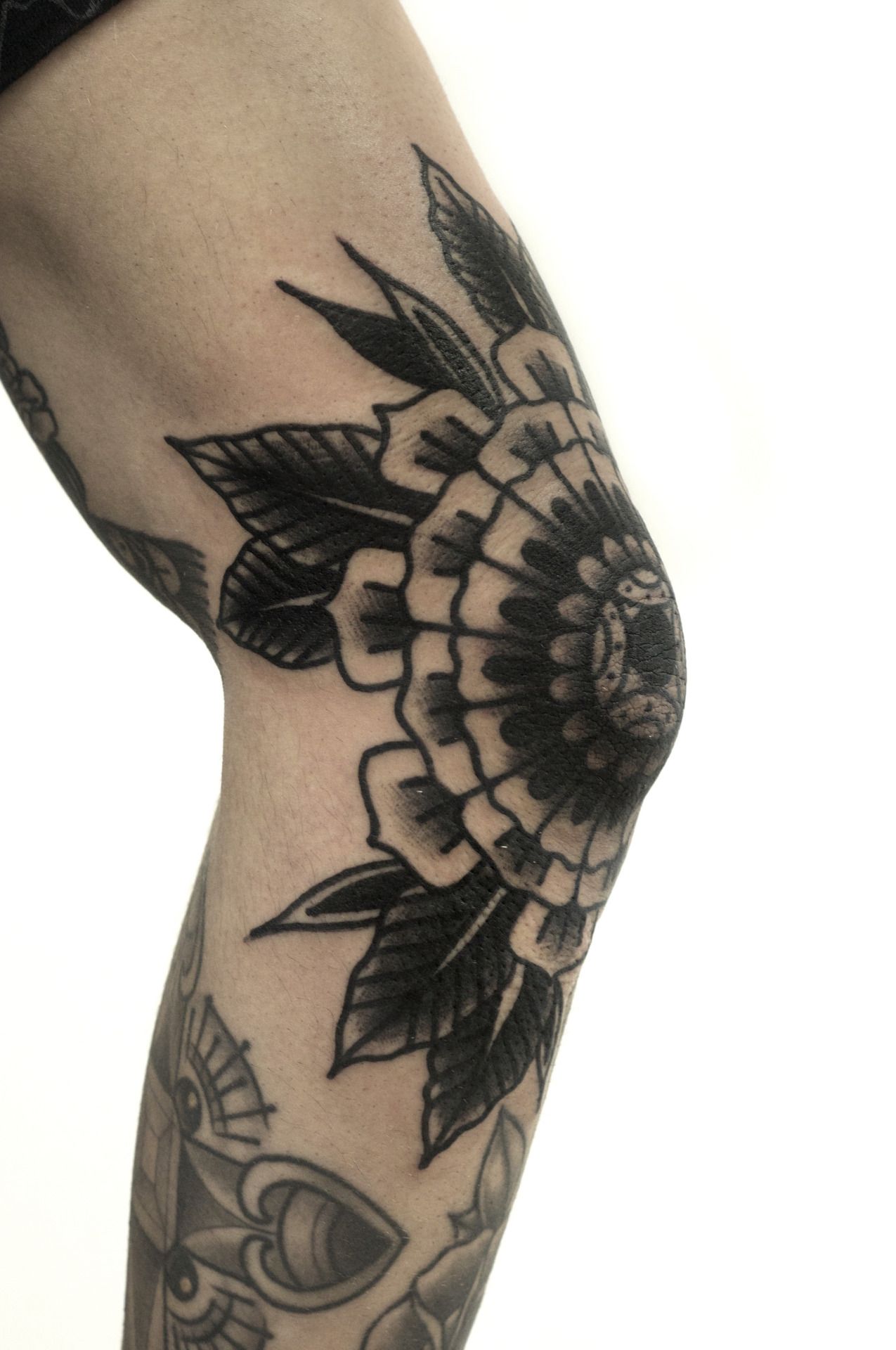 American Traditional Elbow Tattoos