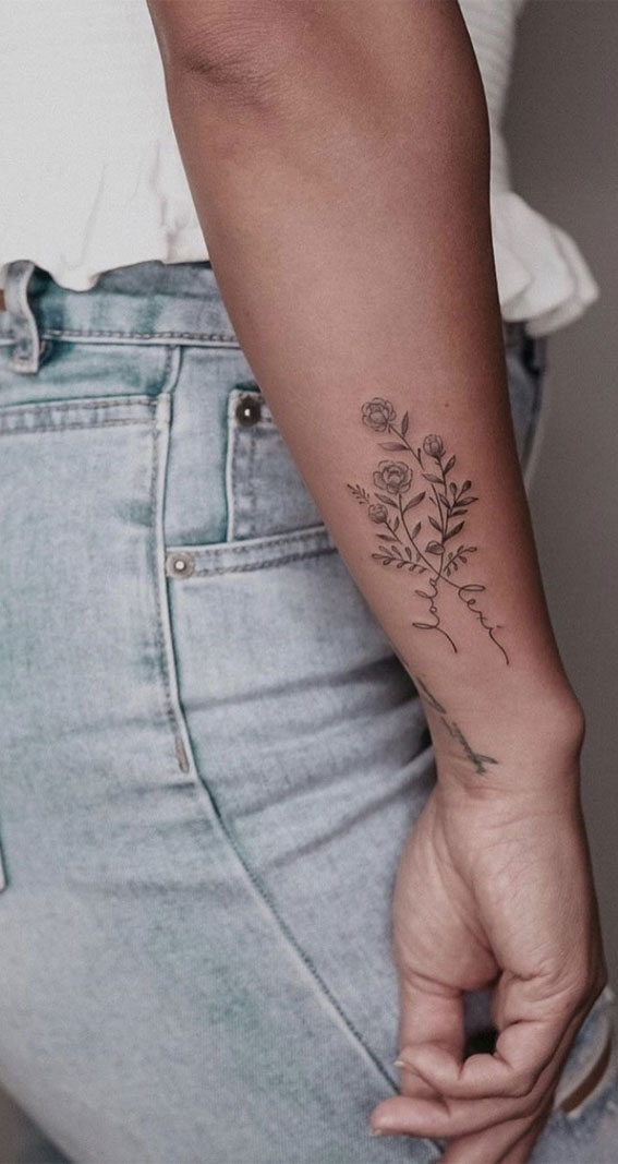 Flower Tattoos with Names