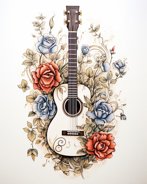 Acoustic Guitar Tattoo Ideas