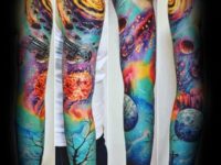 guys-full-sleeves-spiralling-bright-astronomy-tattoo