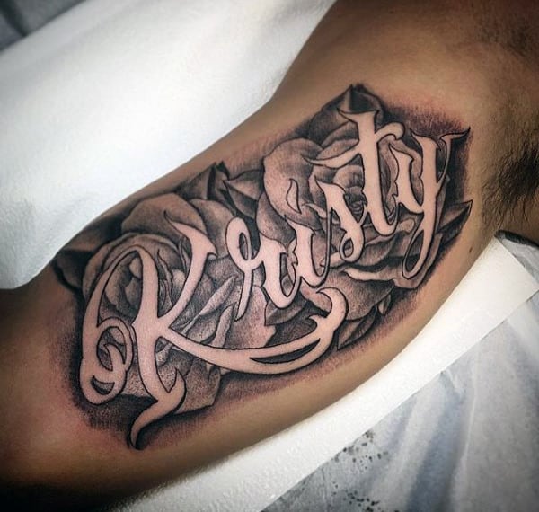Scripted name tattoo