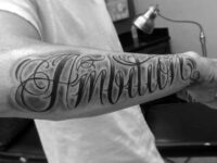 guys-outer-forearm-shaded-ambition-tattoo-design-ideas