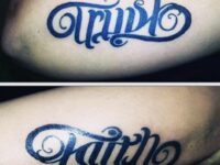 guys-trust-faith-ambigram-tattoos-on-outer-forearm