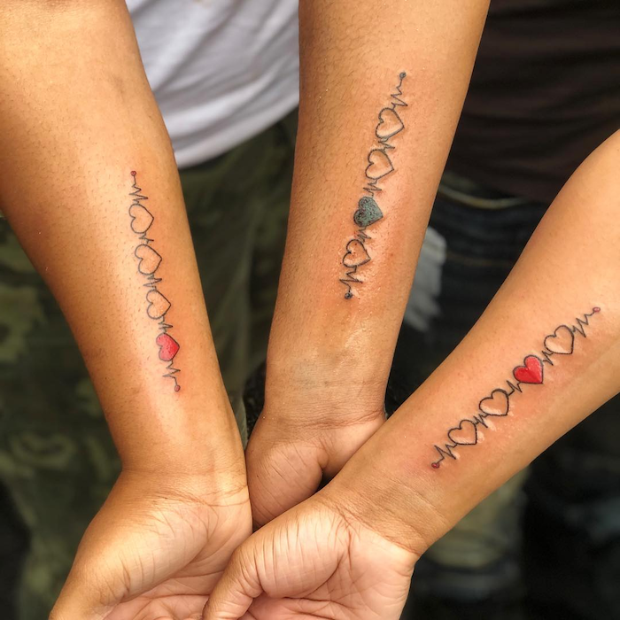Heartbeat Line Sibling Tattoos