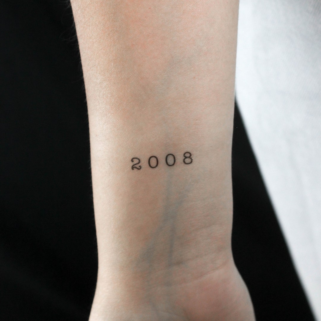 2008 Birth Year Temporary Tattoo
