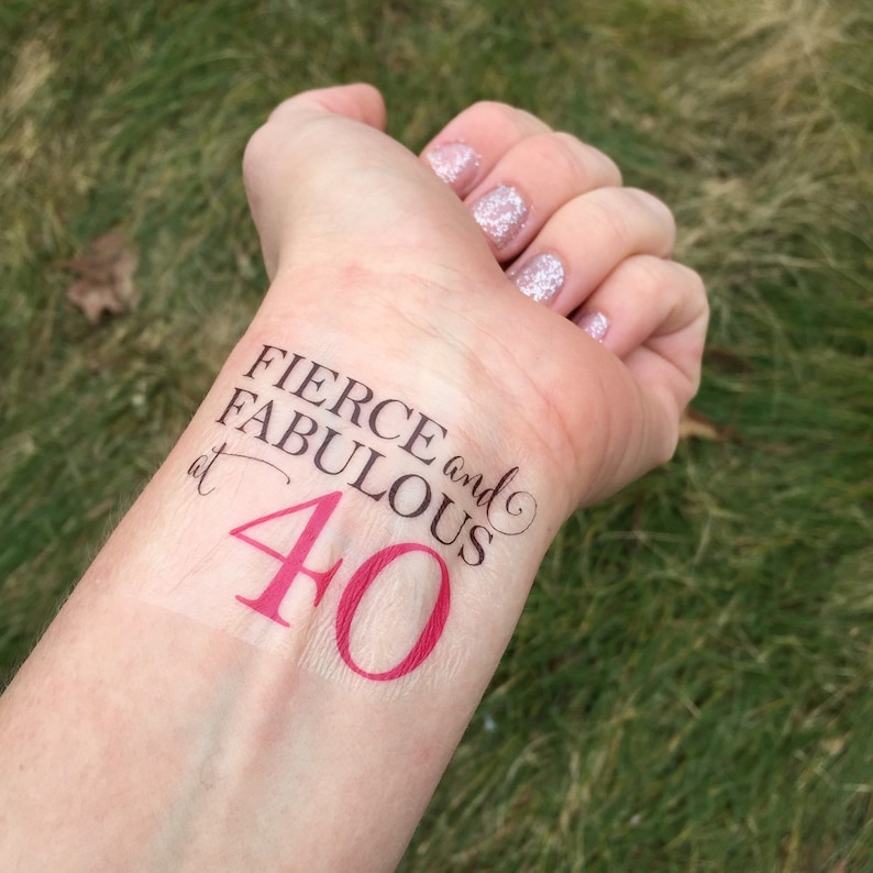 40th Birthday Temporary Tattoo