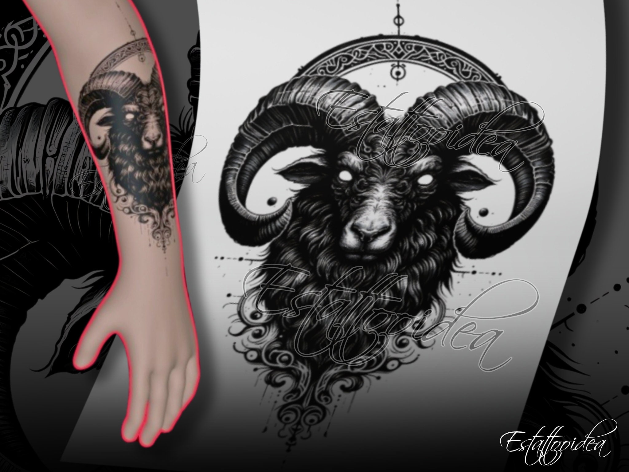 Aries Tattoo | Ram Tattoo | Aries Tattoo Design | Ram Head Tattoo