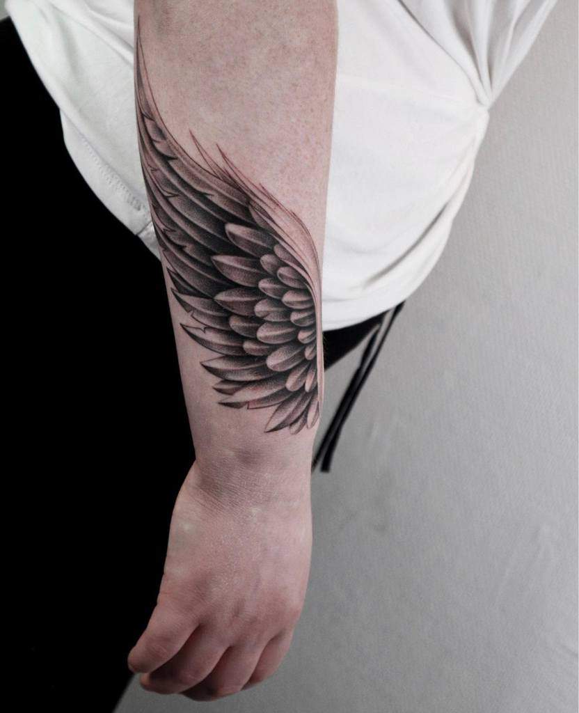 Elegant Angel Wing Tattoo