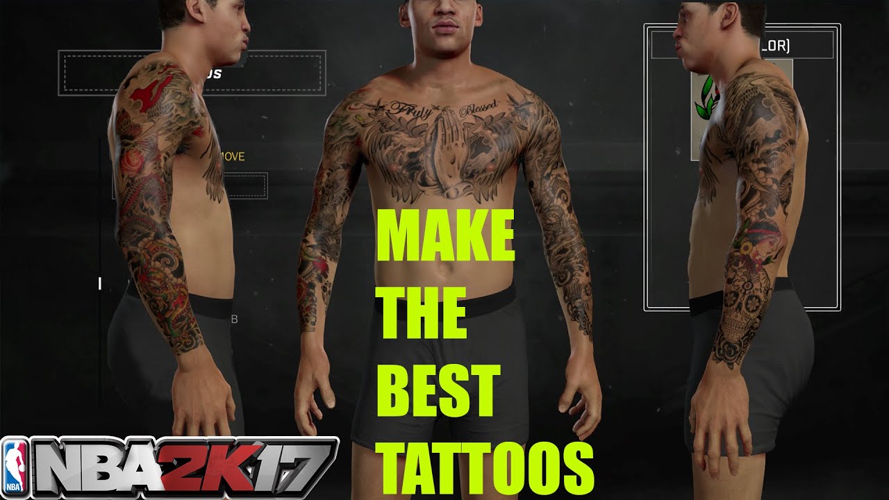NBA 2K17 Tips/Tricks - Full Arm Sleeve & Chest Tattoo Tutorial | BEST