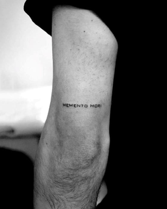 Memento Mori Back Of Arm Tattoo