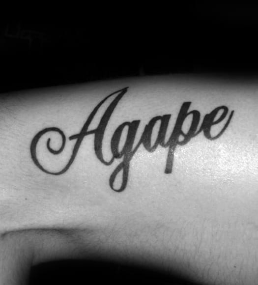 Script Agape Lettering Tattoo