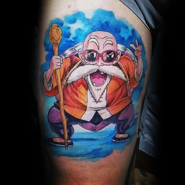 Thigh anime tattoo design