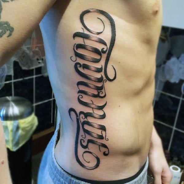 Ambigram tattoo of strength and resilience