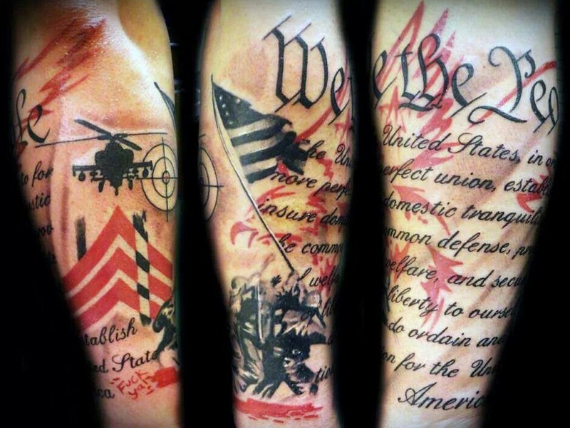 Tattoo representing call to duty