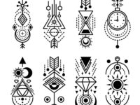 minimalist-tattoo-abstract-geometric-collection-free-vector