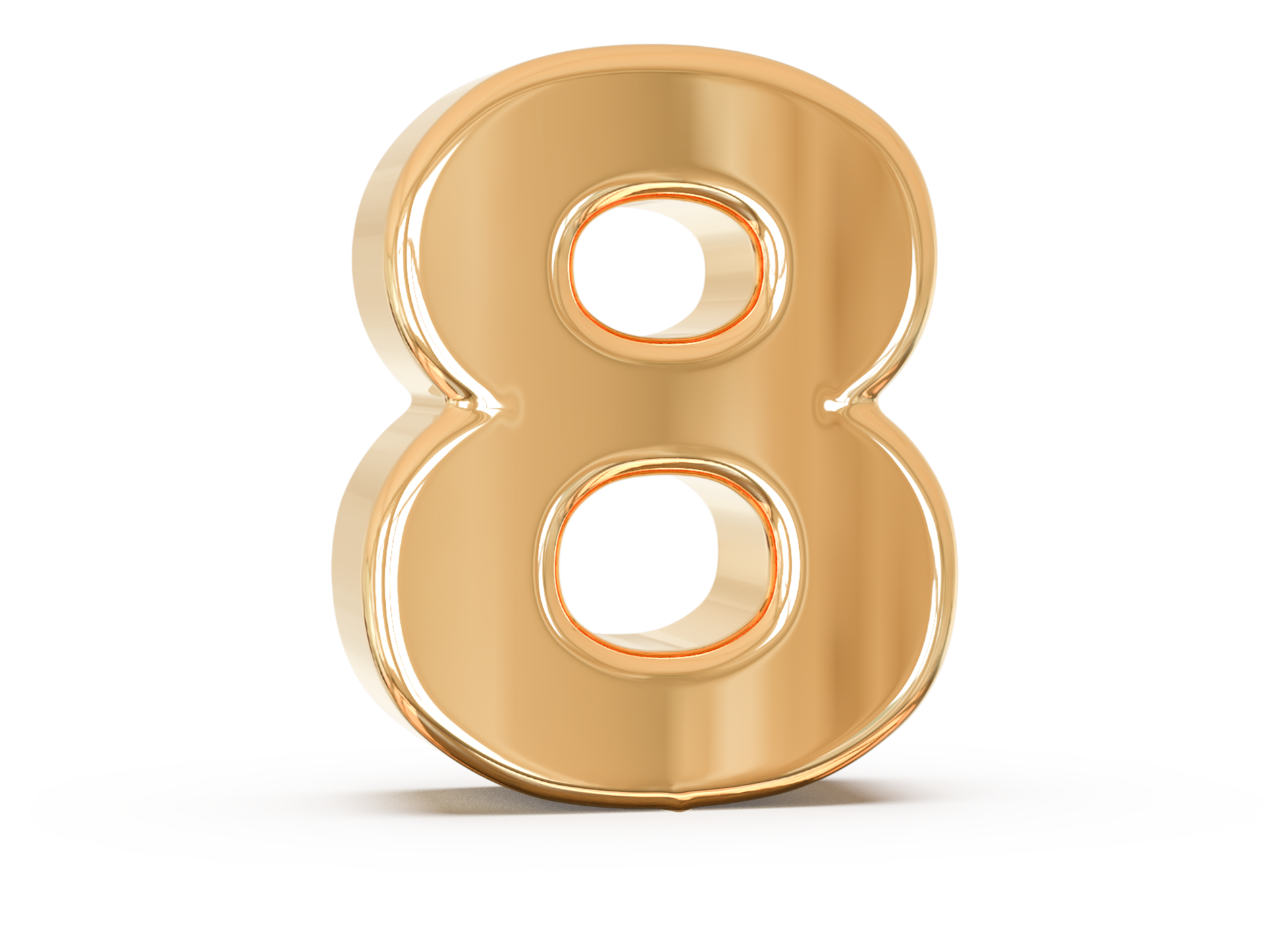 3D Gold Number 8