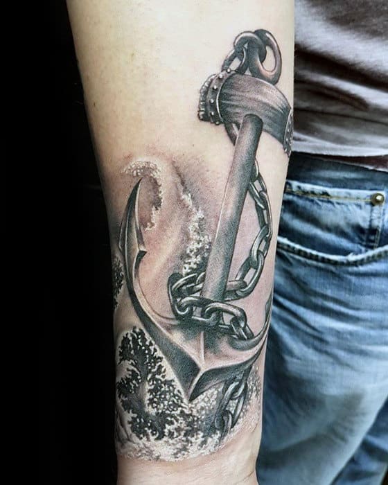 Realistic Anchor Tattoo