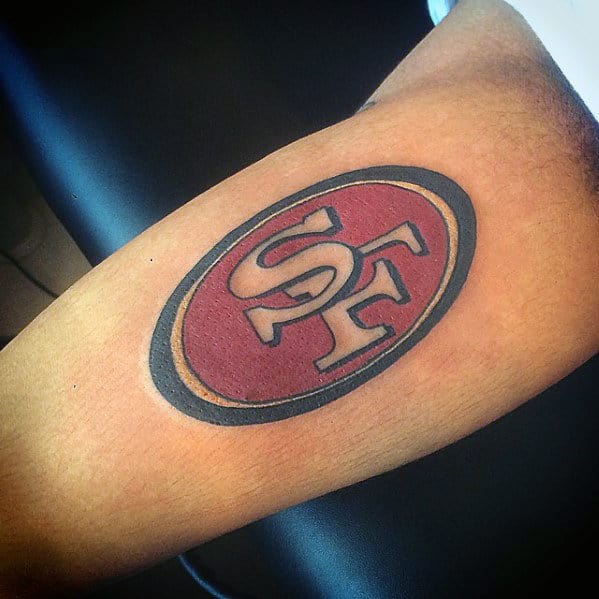 Inner Arm Bicep San Francisco 49ers Tattoo