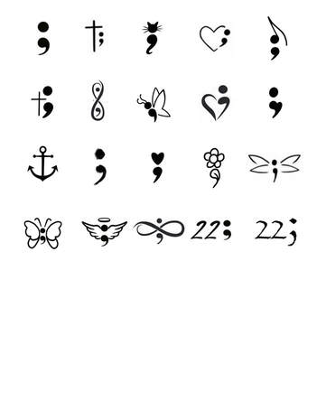 Semicolon tattoo design